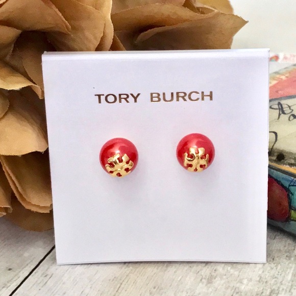 TORY BURCH • Evie Logo Earrings - Picture 4 of 5